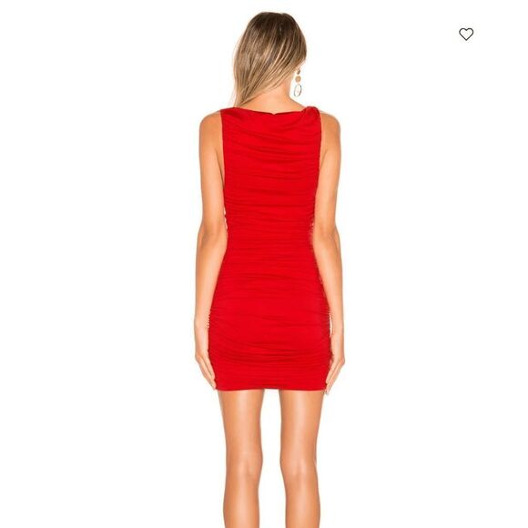 Superdown Farrah Ruched Dress Size S in Red - Picture 2 of 5